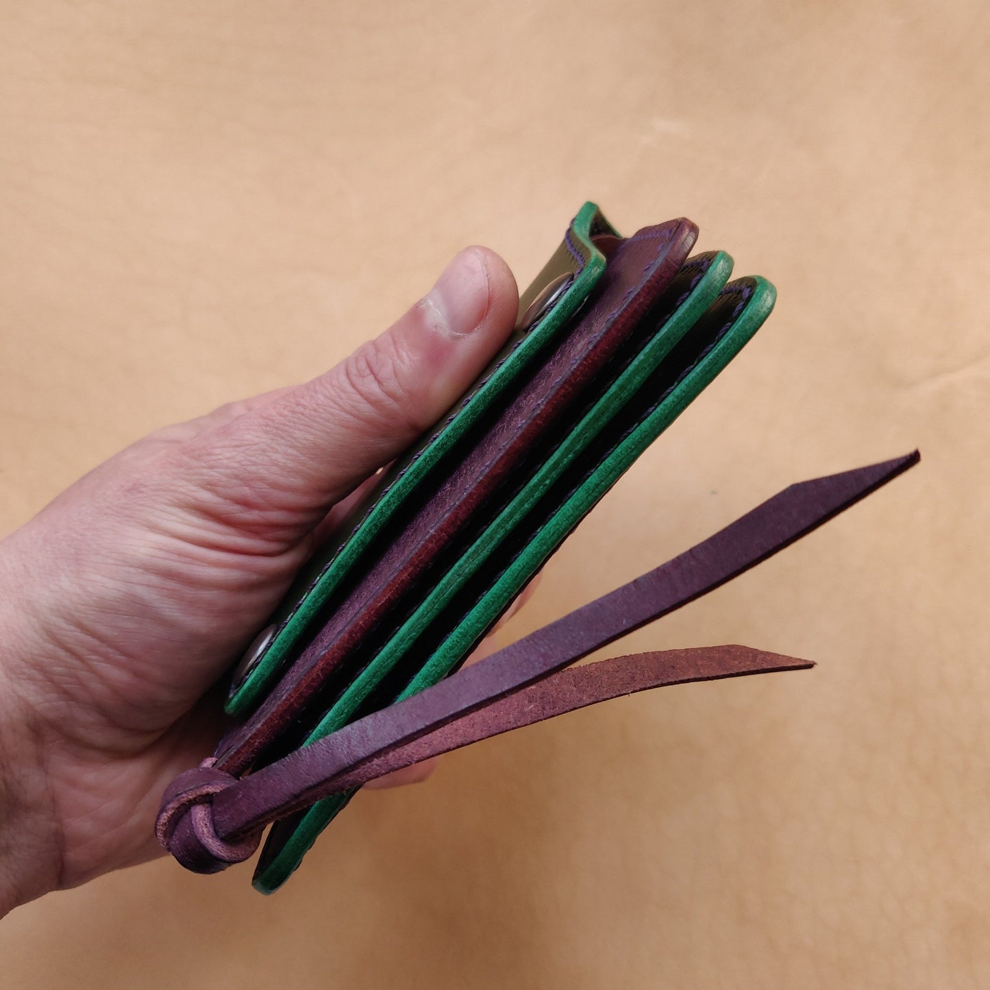 Short Trucker Wallet With A Ring For Chain Or Lanyard, EDC Wallet For Rider, Biker or Trucker