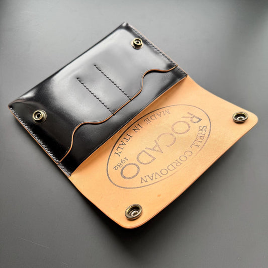 Shell Cordovan Leather Travel Wallet – Passport Holder, Trucker Wallet, Field Notes Cover