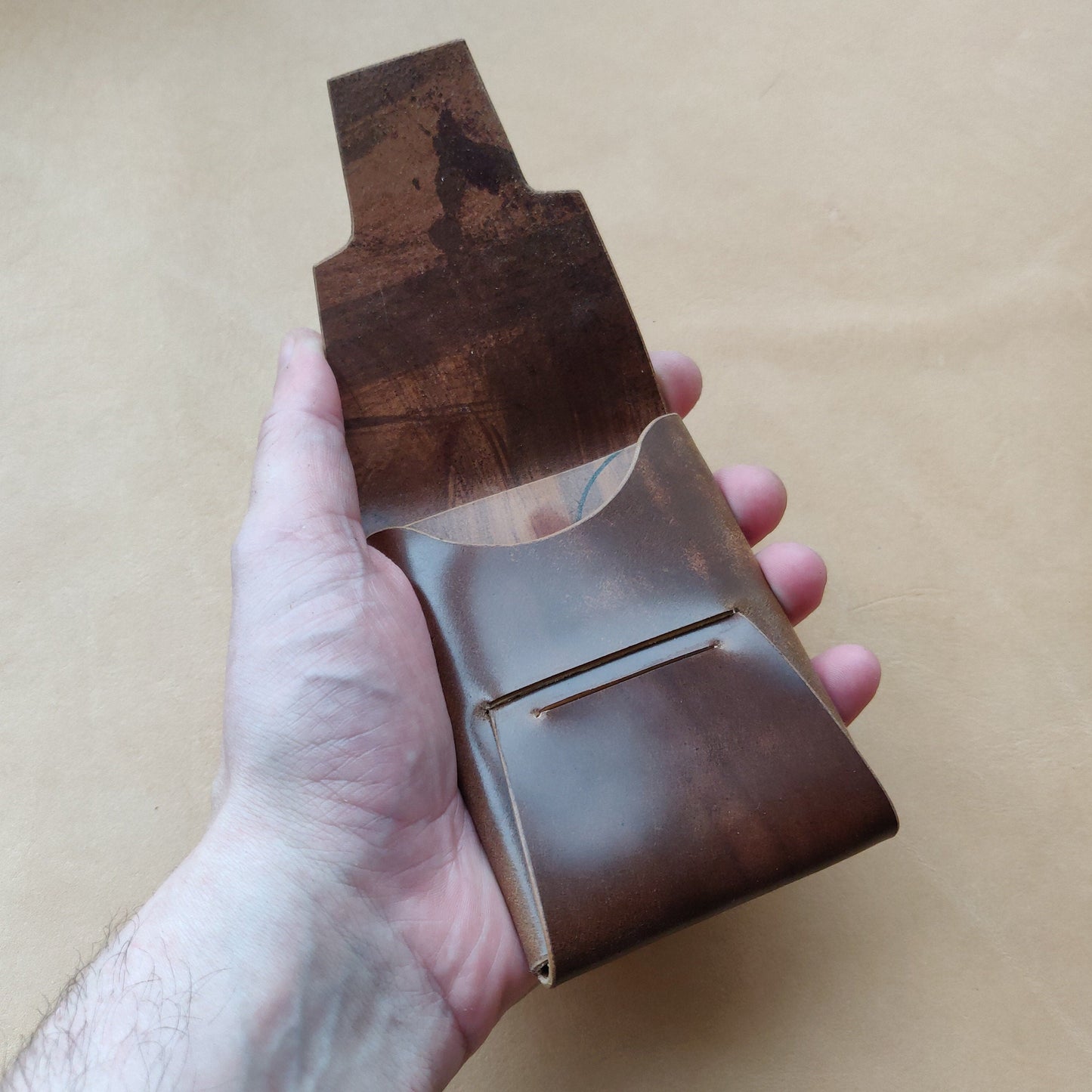 Rocado Shell Cordovan Leather Cards Wallet, Origami Minimalist Wallet, EDC Card Holder Case