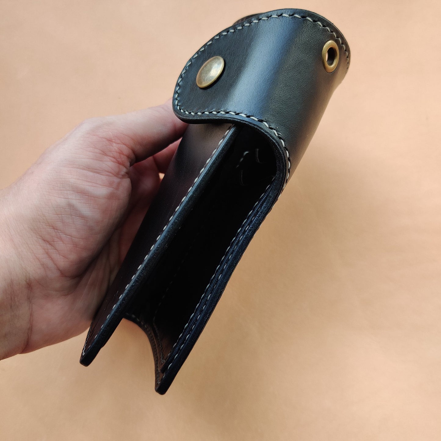 Biker Wallet With A Ring For Chain Or Lanyard, Veg Tanned Travel Western Wallet