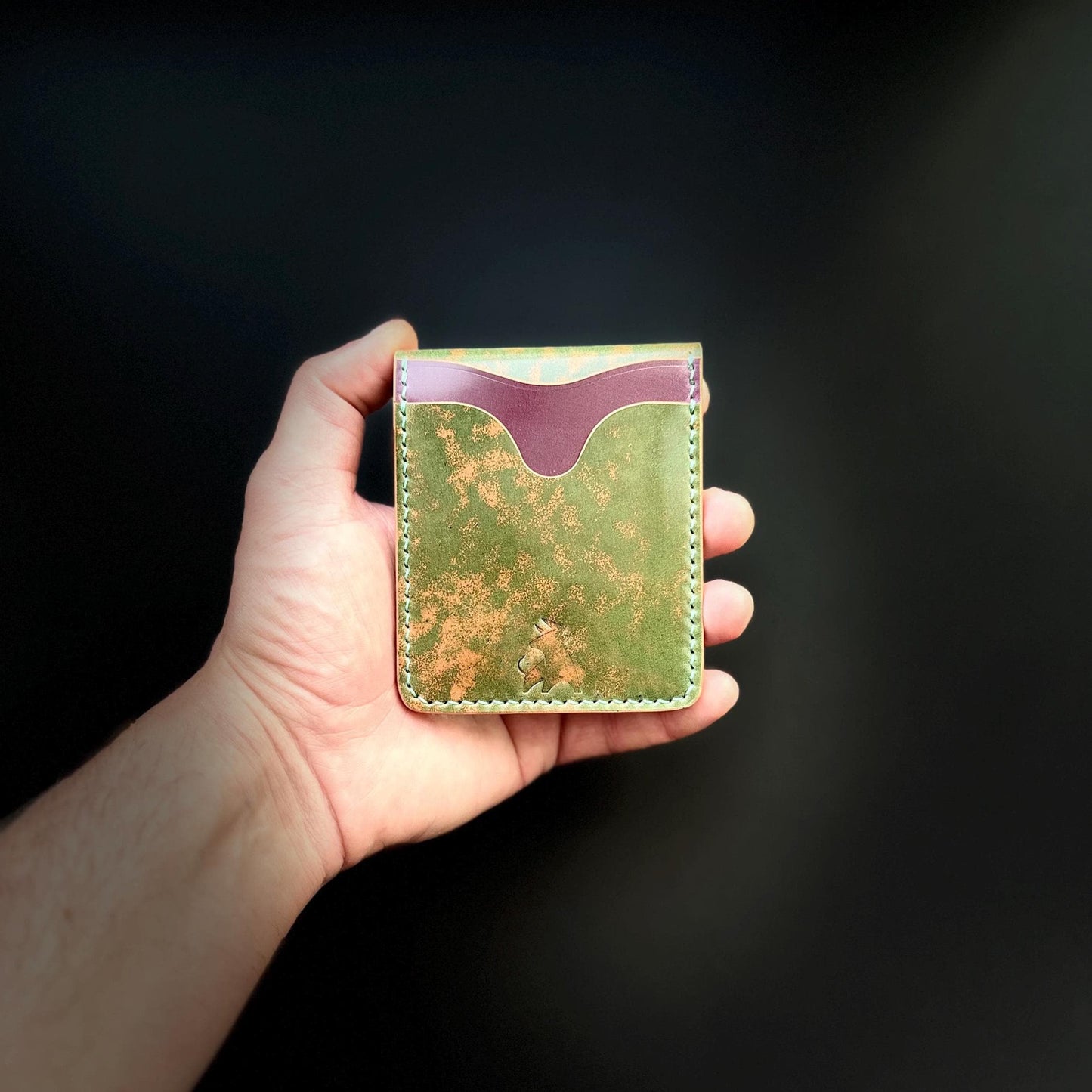 Rocado Shell Cordovan EDC Slim Pocket Wallet with Concho Snap