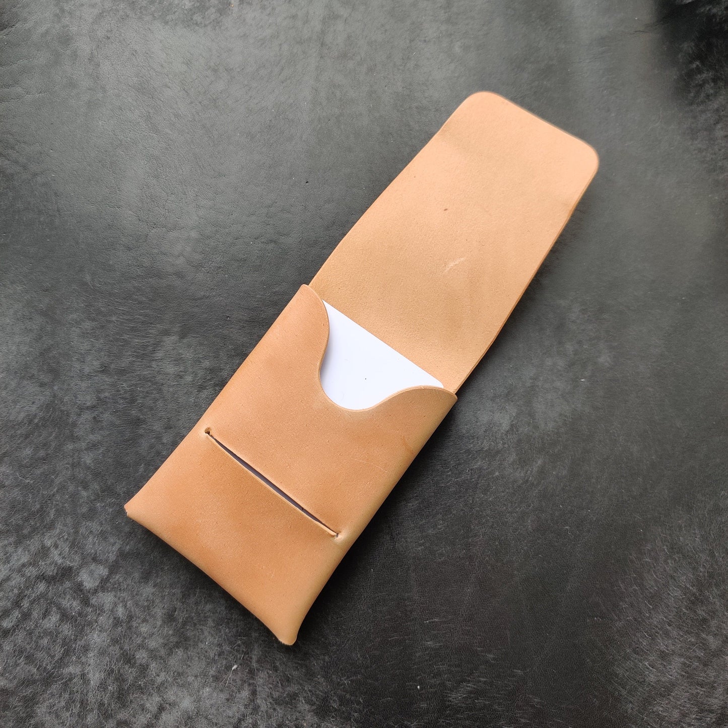 Rocado Shell Cordovan Stitchless Leather Mini Cards Wallet, Origami Minimalist Wallet, EDC Card Holder Case