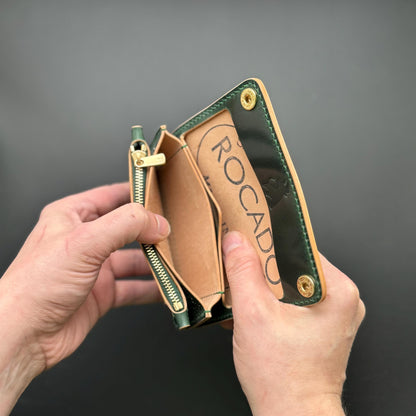 Rocado Shell Cordovan Mini Trucker Wallet, Luxury Compact Wallet