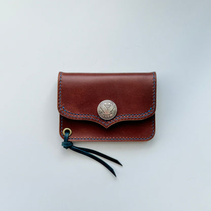 Short Trucker Wallet With A Ring For Chain Or Lanyard, Veg Tan Wallet, Stylish Wallet For Rider, Biker or Trucker