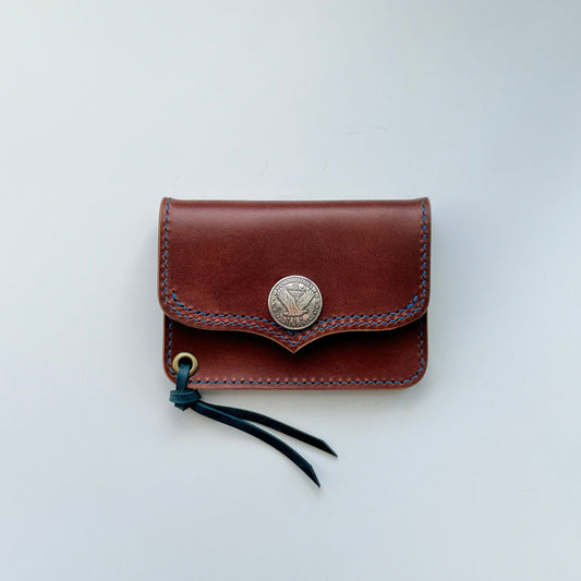 Short Trucker Wallet With A Ring For Chain Or Lanyard, Veg Tan Wallet, Stylish Wallet For Rider, Biker or Trucker