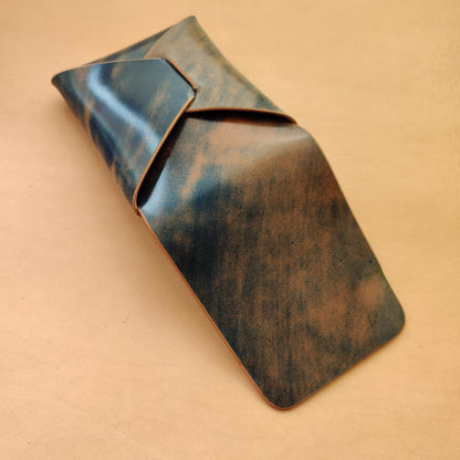 Stitchless Shell Cordovan Leather Cards Wallet, Origami Minimalist Wallet, EDC Card Holder Case