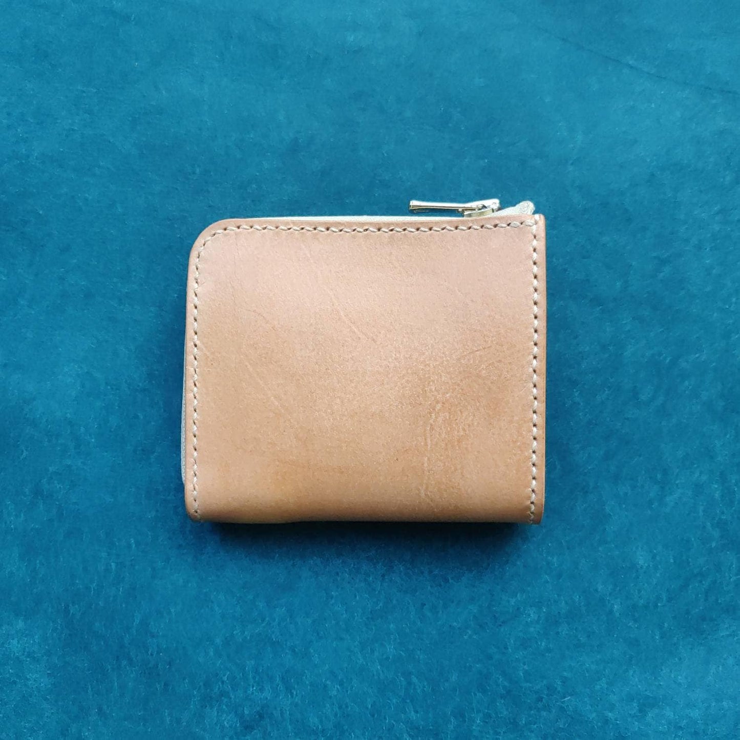 Small Zipper Wallet, Veg Tanned Zippered Wallet With Coin Purse, Buttero Leather Compact Wallet