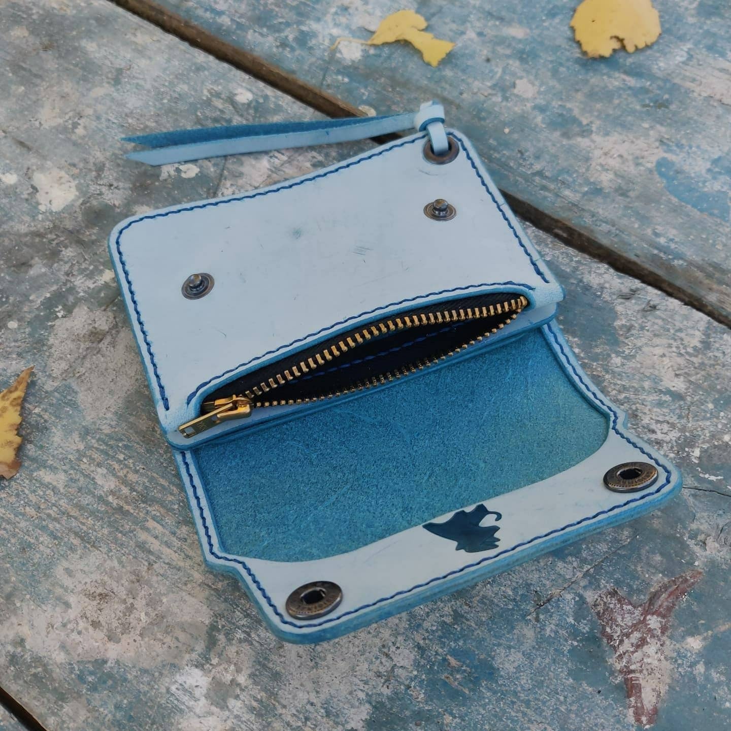 Short Trucker Wallet With A Ring For Chain or Lanyard, Stylish Wallet For Rider, Biker or Trucker