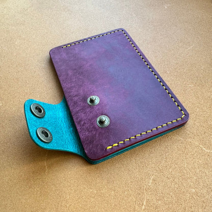 Leather Card Holder, Vegetable Tanned Pocket Mini Wallet, Minimalist Card Holder Case