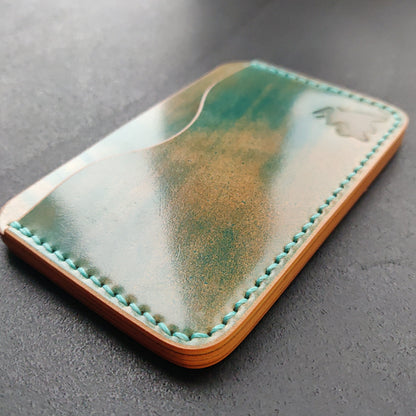 Shell Cordovan Wallet, Horizontal Leather Card Wallet, Minimalist Slim Luxury Wallet