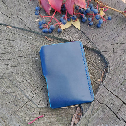 Leather Card Holder, Vegetable Tanned Pocket Mini Wallet, Minimalist Card Holder Case