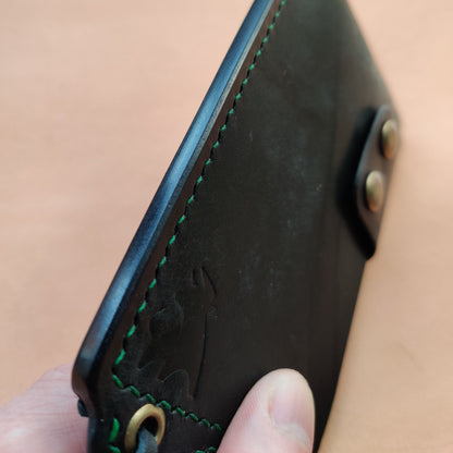 Leather Card Holder With A Ring For Chain Or Lanyard, Pocket Mini Wallet, Minimalist Card Holder Case