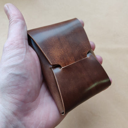 Rocado Shell Cordovan Leather Cards Wallet, Origami Minimalist Wallet, EDC Card Holder Case