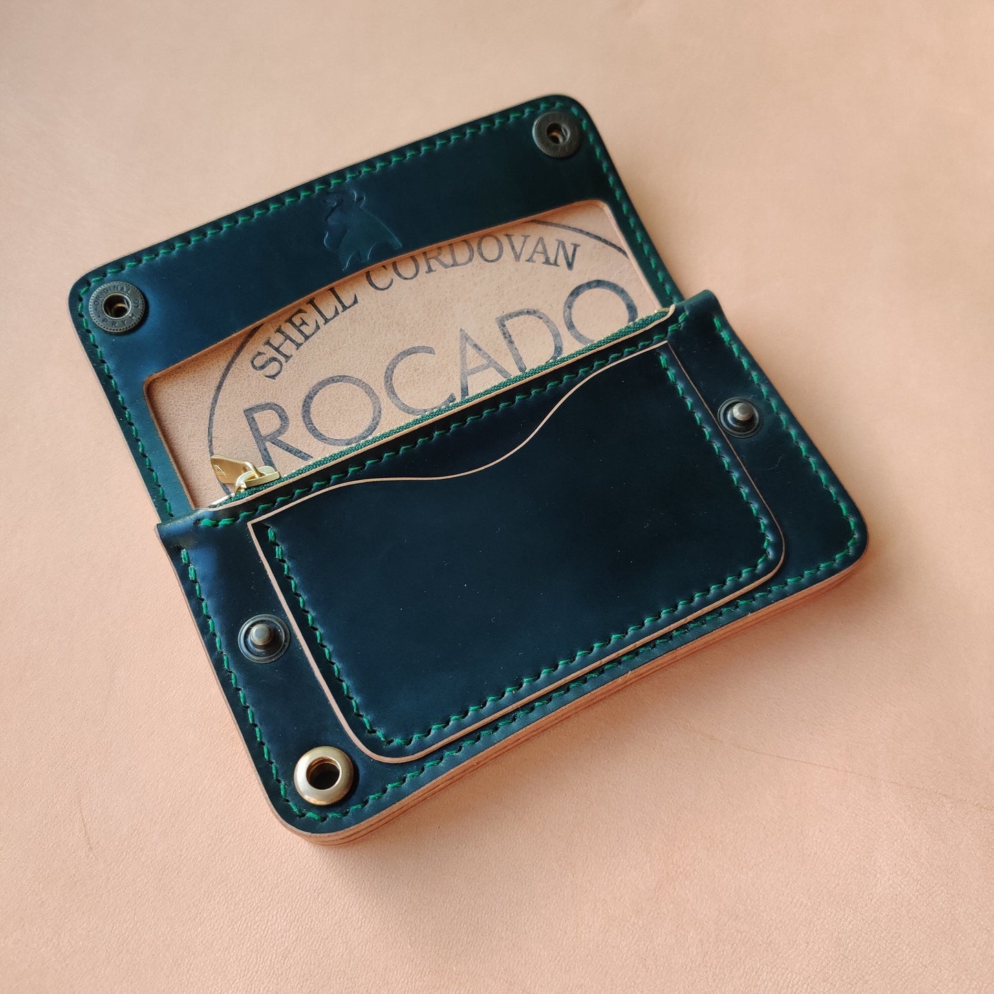 Rocado Shell Cordovan Mini Trucker Wallet, Luxury Compact Wallet