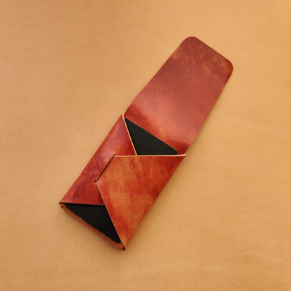 Rocado Shell Cordovan Stitchless  Leather Mini Cards Wallet, Origami Minimalist Wallet, EDC Card Holder Case