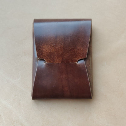 Rocado Shell Cordovan Leather Cards Wallet, Origami Minimalist Wallet, EDC Card Holder Case