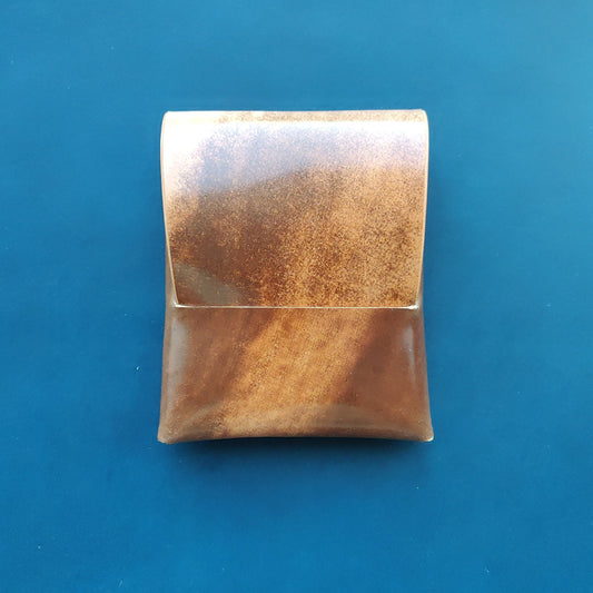 Stitchless Shell Cordovan Leather Cards Wallet, Origami Minimalist Wallet, EDC Card Holder Case