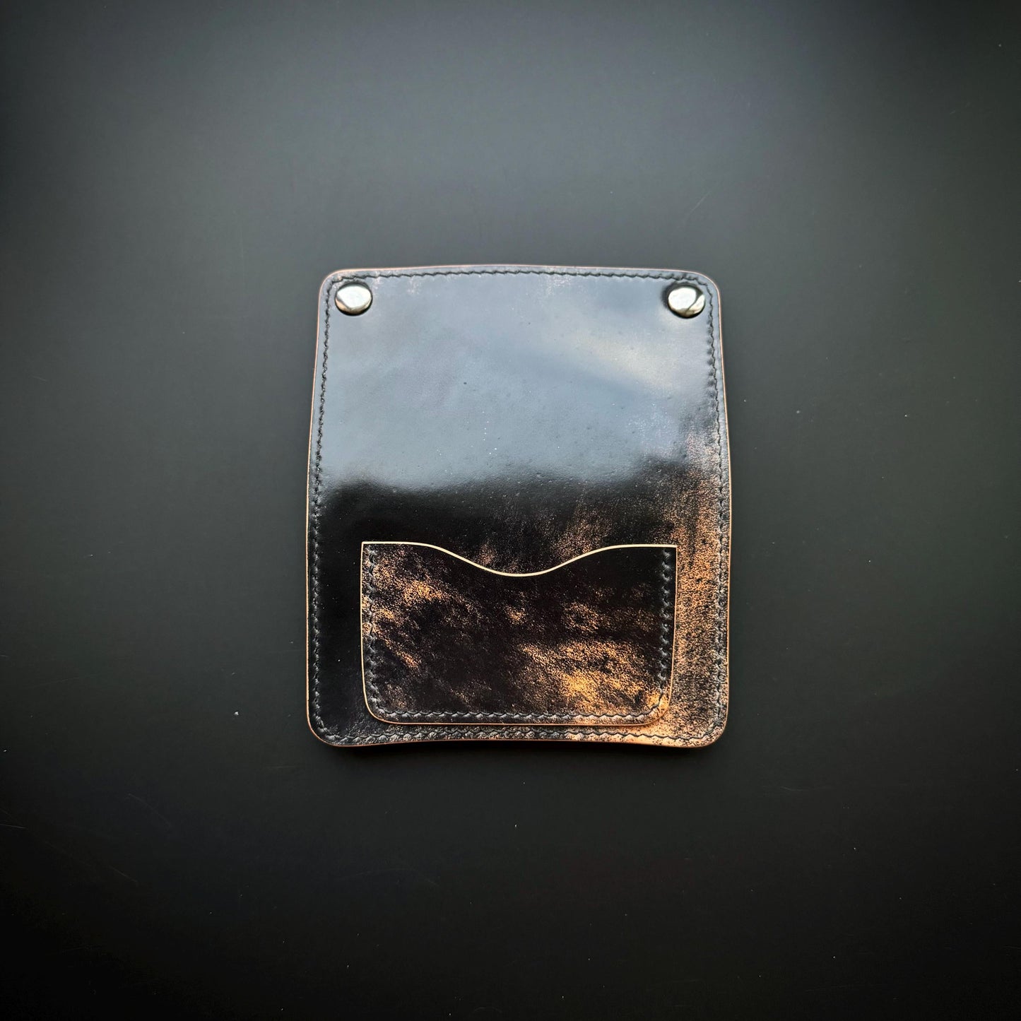 Rocado Shell Cordovan Mini Trucker Wallet, Luxury Compact Wallet