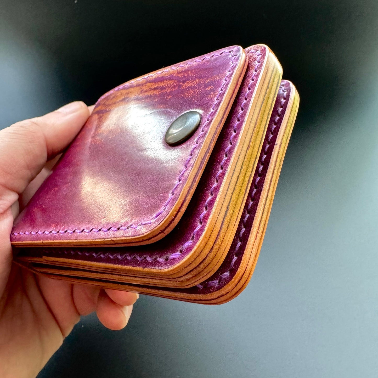 Rocado Shell Cordovan Leather vertical minimalist bifold EDC wallet