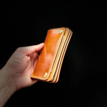 Rocado Shell Cordovan Mini Trucker Wallet, Luxury Compact Wallet