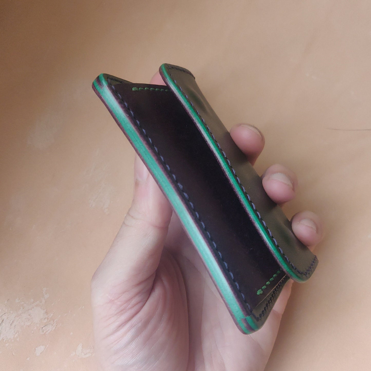 Handmade Japanese Style Compact Leather Wallet With Coin Purse, Leather Card And Cash Holder