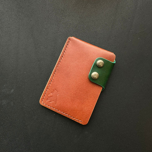 Leather Card Holder, Vegetable Tanned Pocket Mini Wallet, Minimalist Card Holder Case