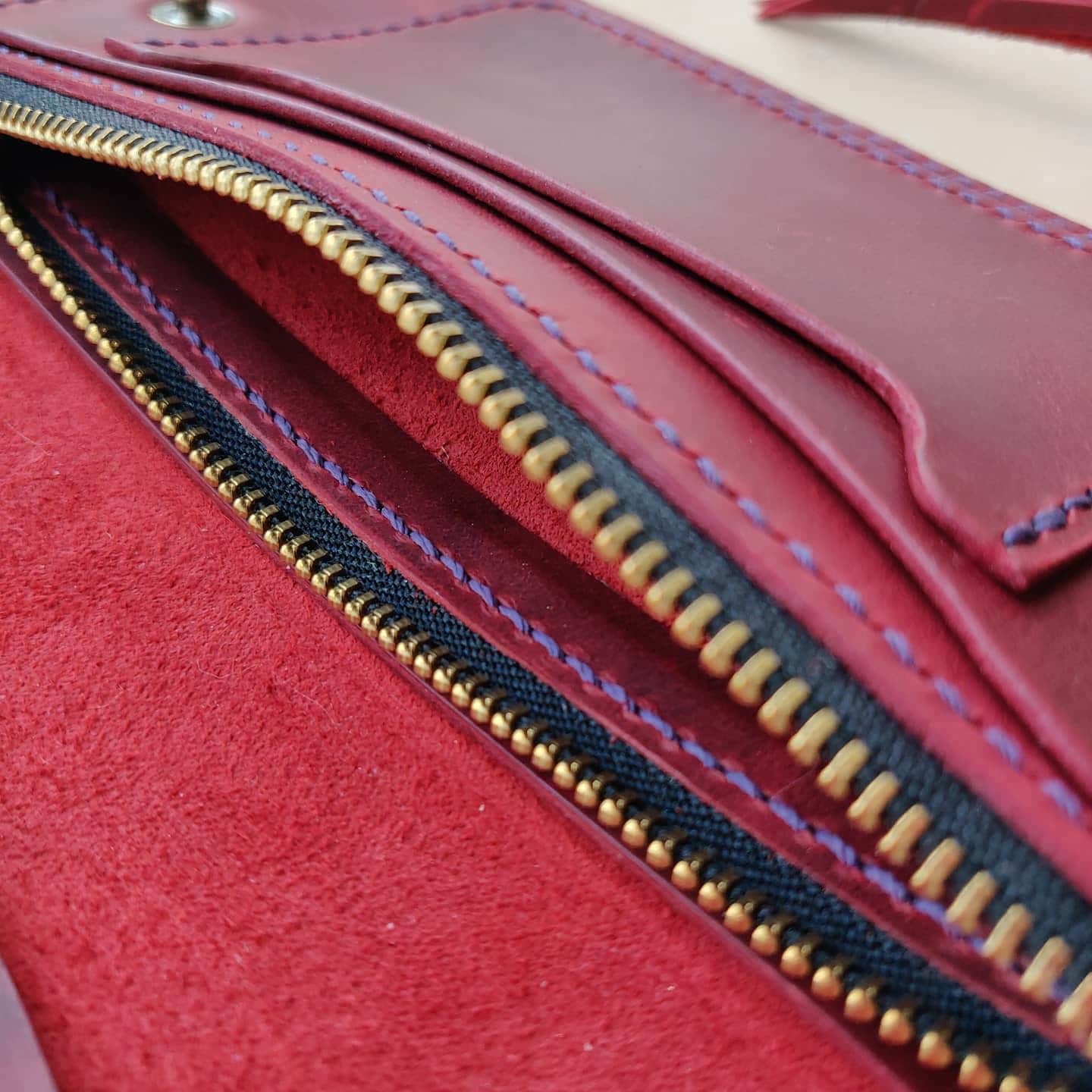 Long Trucker Wallet With A Ring For Chain Or Lanyard , Handmade Wallet For Rider, Biker or Trucker