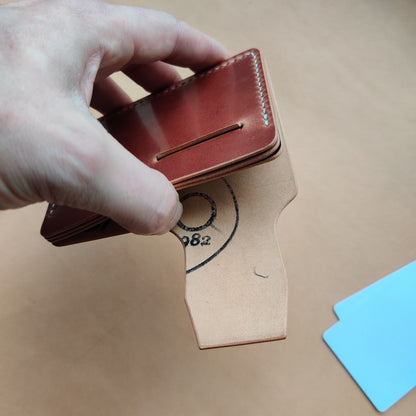 Rocado Shell Cordovan Leather Card Holder, Pocket Mini Wallet, Minimalist Card Holder Case