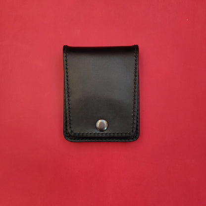 Leather vertical minimalist bifold EDC wallet