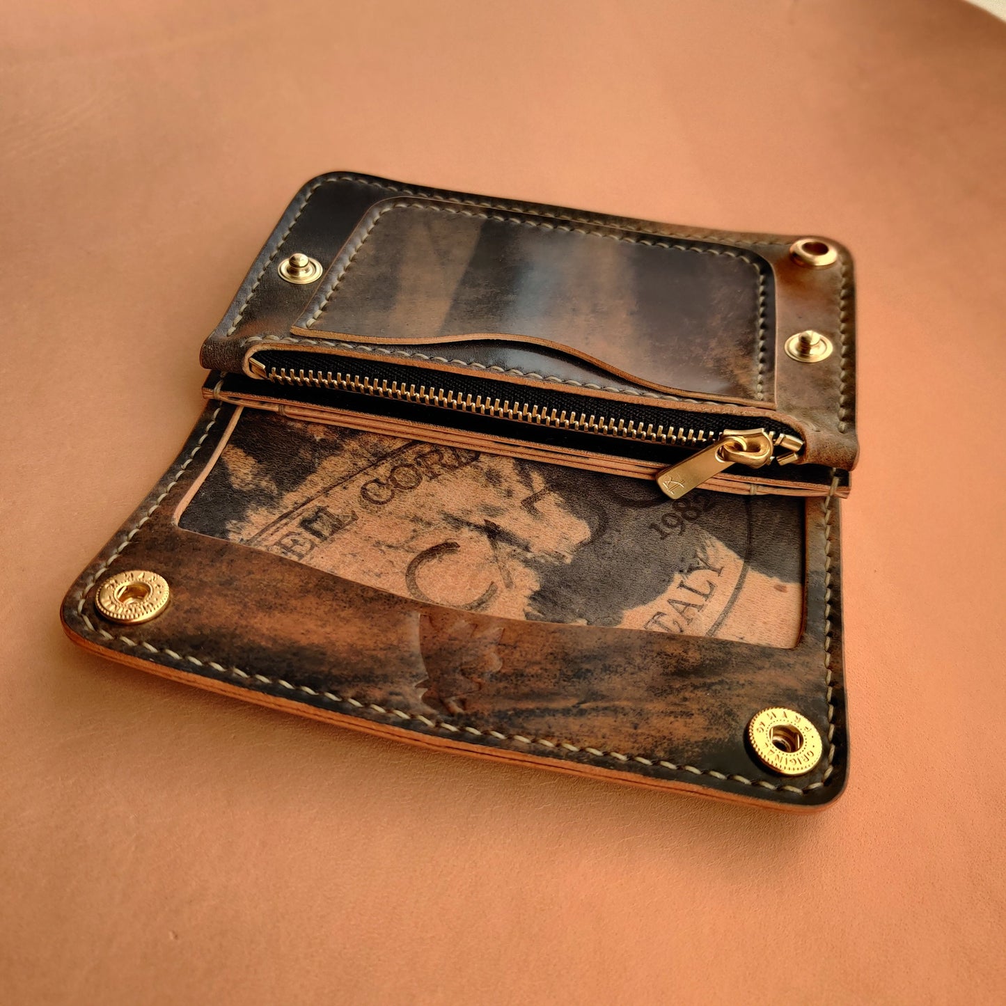 Rocado Shell Cordovan Mini Trucker Wallet, Luxury Compact Wallet