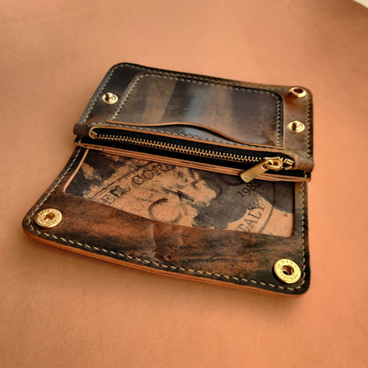 Rocado Shell Cordovan Mini Trucker Wallet, Luxury Compact Wallet