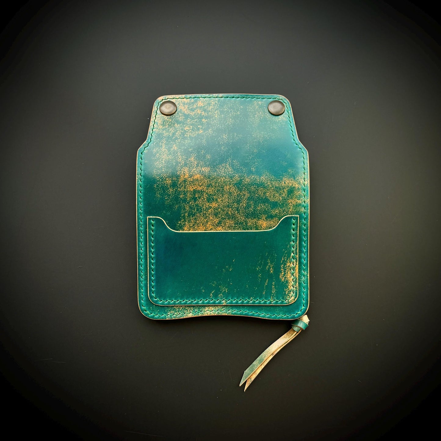 Rocado Shell Cordovan Short Trucker Wallet With A Ring For Chain Or Lanyard, Stylish Wallet For Rider, Biker or Trucker