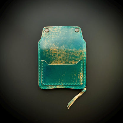 Rocado Shell Cordovan Short Trucker Wallet With A Ring For Chain Or Lanyard, Stylish Wallet For Rider, Biker or Trucker