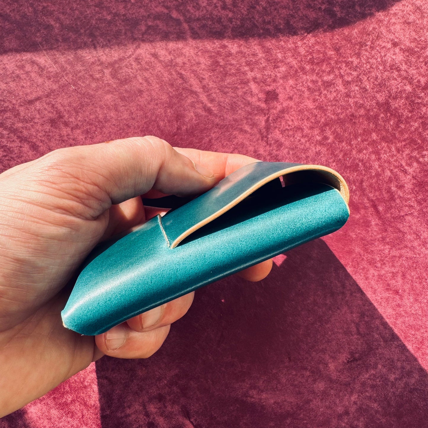 Rocado Shell Cordovan Stitchless Leather Mini Cards Wallet, Origami Minimalist Wallet, EDC Card Holder Case