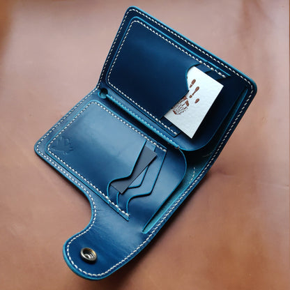 Biker Wallet With A Ring For Chain Or Lanyard, Veg Tanned Travel Western Wallet