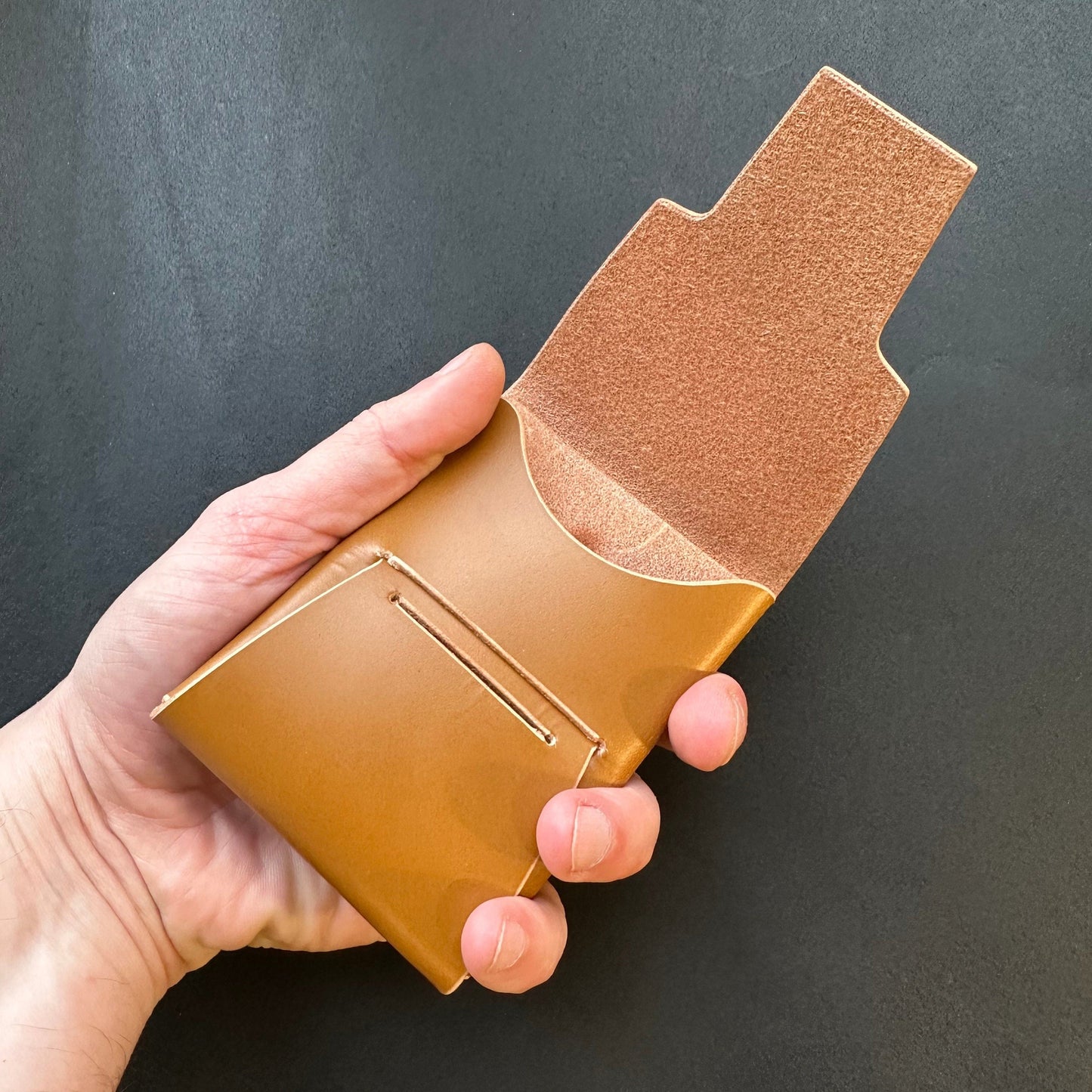 Stitchless Leather Cards Wallet, Origami Minimalist Wallet, EDC Card Holder Case