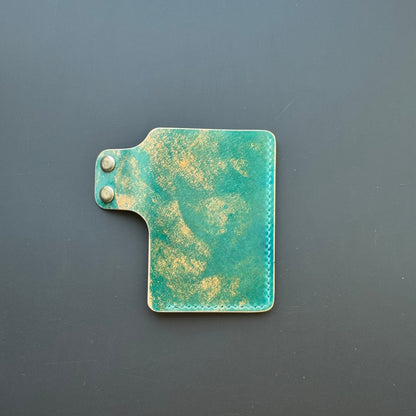 Rocado Shell Cordovan Leather Card Holder, Pocket Mini Wallet, Minimalist Card Holder Case