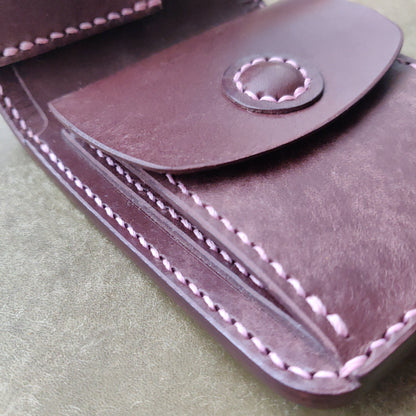 Leather Bifold Wallet, Japanese-Style Vegetable Tanned Wallet With Coin Purse
