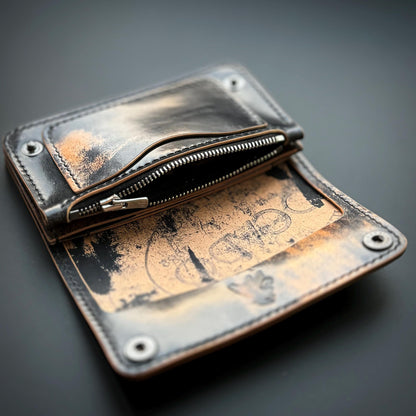 Rocado Shell Cordovan Mini Trucker Wallet, Luxury Compact Wallet