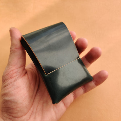 Rocado Shell Cordovan Stitchless Leather Mini Cards Wallet, Origami Minimalist Wallet, EDC Card Holder Case