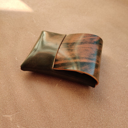 Stitchless Shell Cordovan Leather Cards Wallet, Origami Minimalist Wallet, EDC Card Holder Case