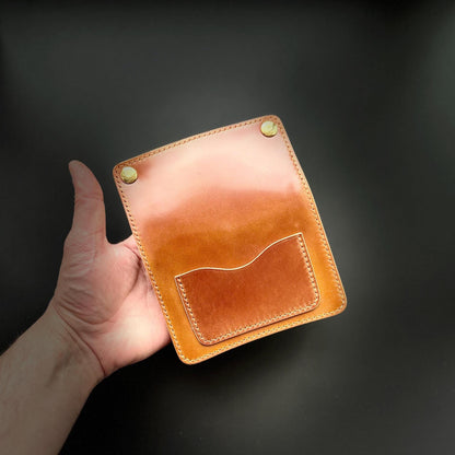 Rocado Shell Cordovan Mini Trucker Wallet, Luxury Compact Wallet