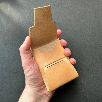 Stitchless Leather Cards Wallet, Origami Minimalist Wallet, EDC Card Holder Case
