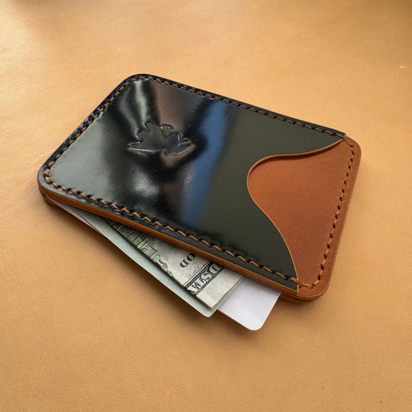 Rocado Shell Cordovan Wallet, Leather Card Wallet, Minimalist Slim Luxury Wallet