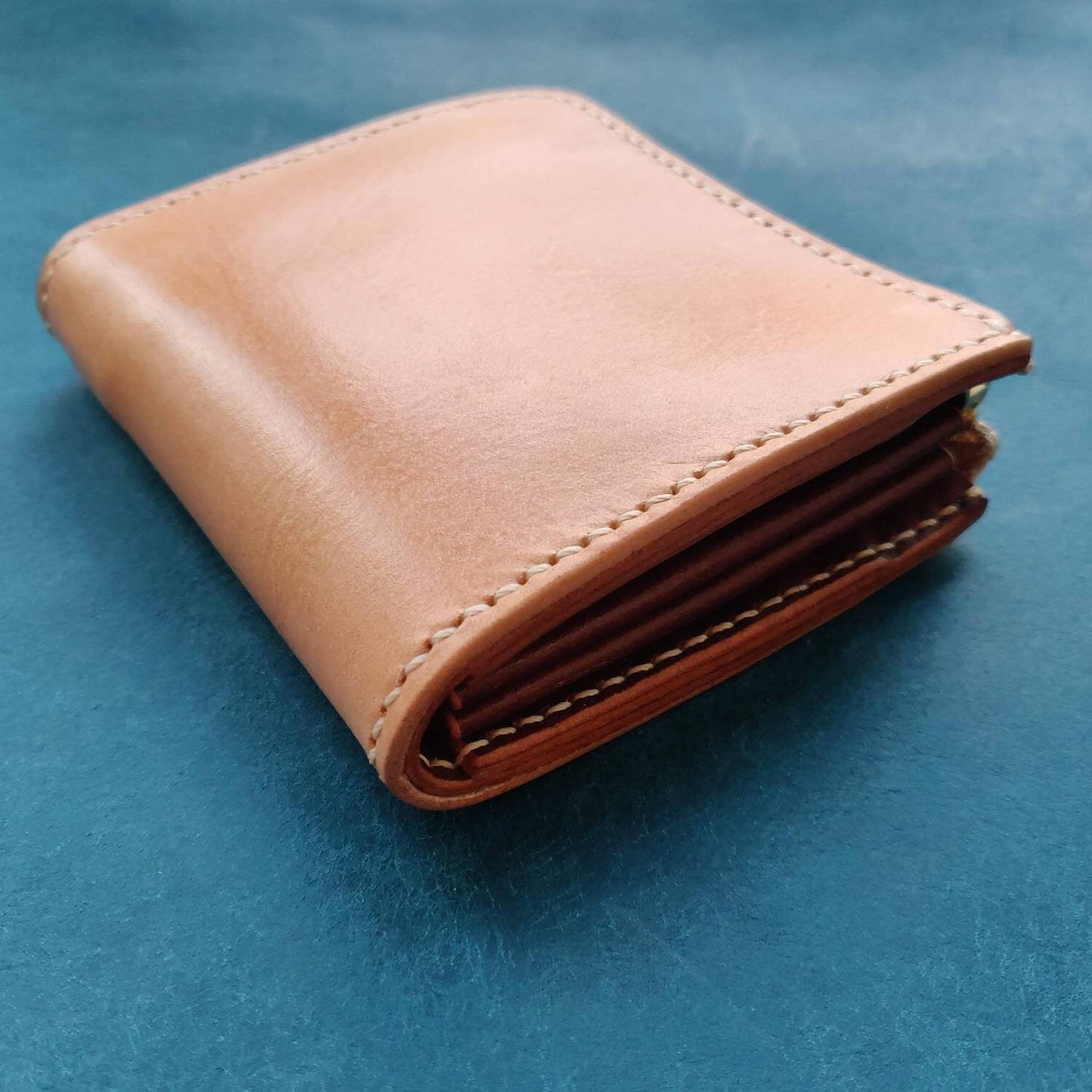 Small Zipper Wallet, Veg Tanned Zippered Wallet With Coin Purse, Buttero Leather Compact Wallet