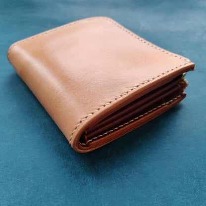 Small Zipper Wallet, Veg Tanned Zippered Wallet With Coin Purse, Buttero Leather Compact Wallet