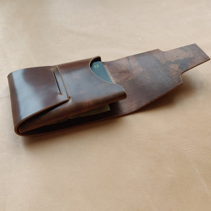 Rocado Shell Cordovan Leather Cards Wallet, Origami Minimalist Wallet, EDC Card Holder Case