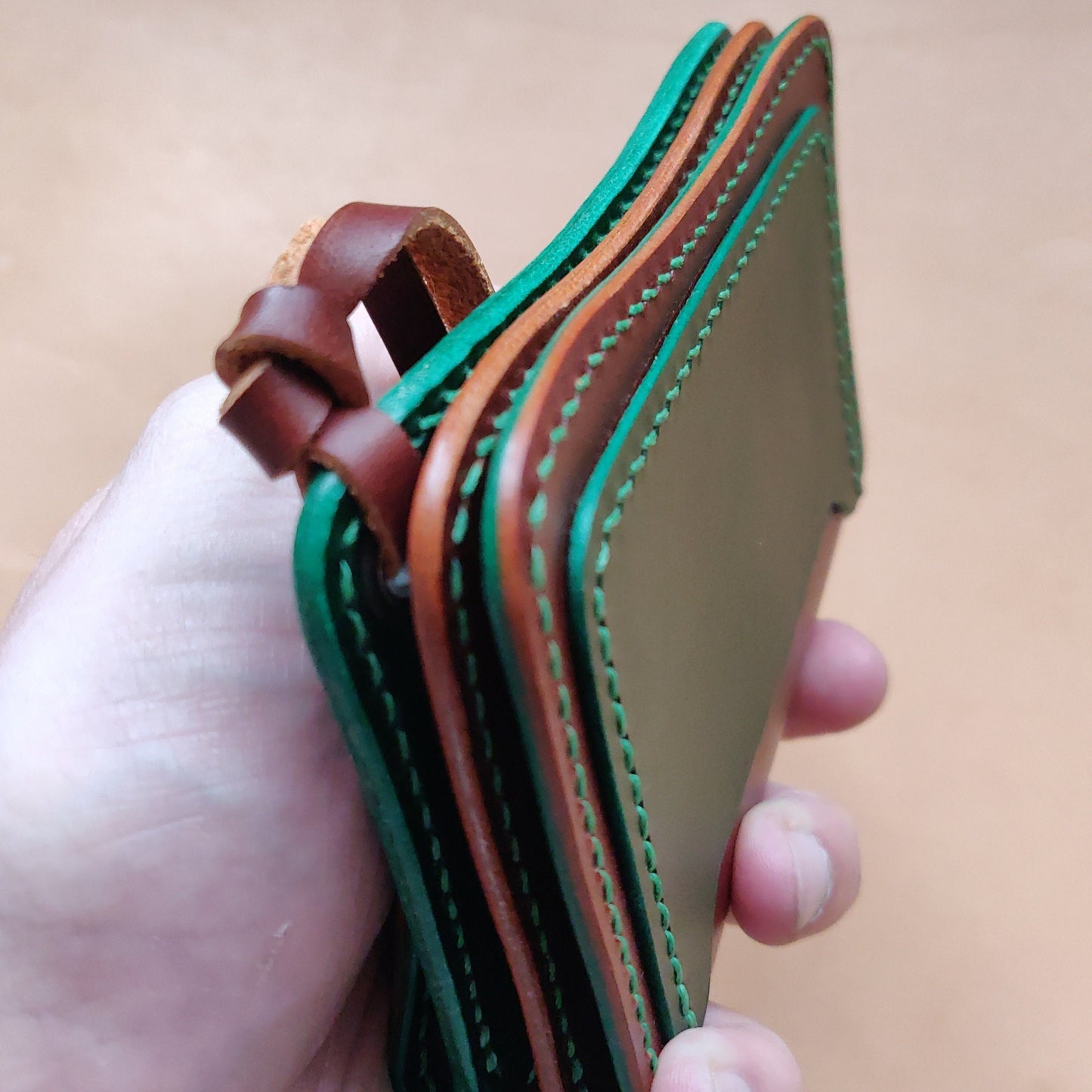 Short Trucker Wallet With A Ring For Chain Or Lanyard, EDC Wallet For Rider, Biker or Trucker