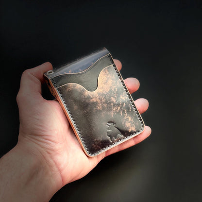 Rocado Shell Cordovan EDC Slim Pocket Wallet with Concho Snap