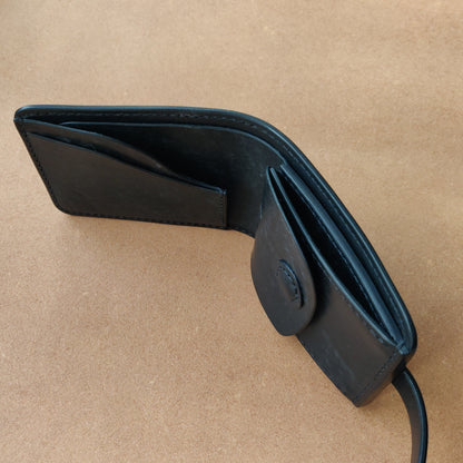 Leather Bifold Wallet, Japanese-Style Vegetable Tanned Wallet With Coin Purse